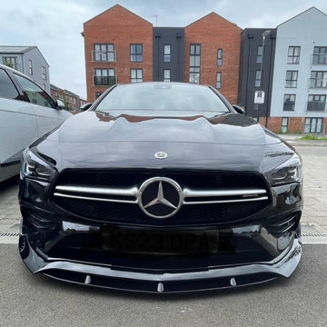 For Mercedes-Benz CLA-Class C118 CLA 250 CLA35 CLA45 2020-2023 Front Bumper Lip Splitter Gloss Black